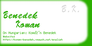 benedek koman business card